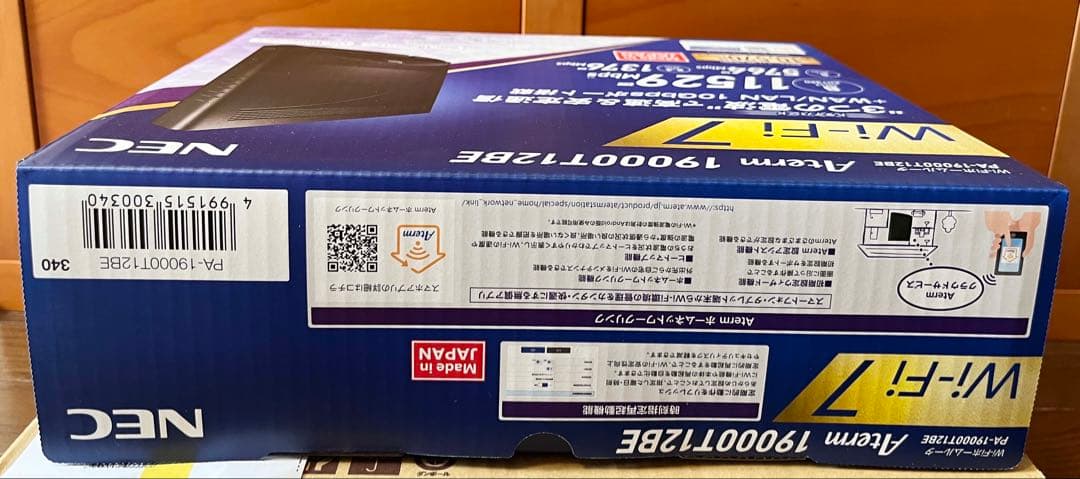 新品　NEC Wi-Fi 7対応ルーター Aterm PA-19000T12BE