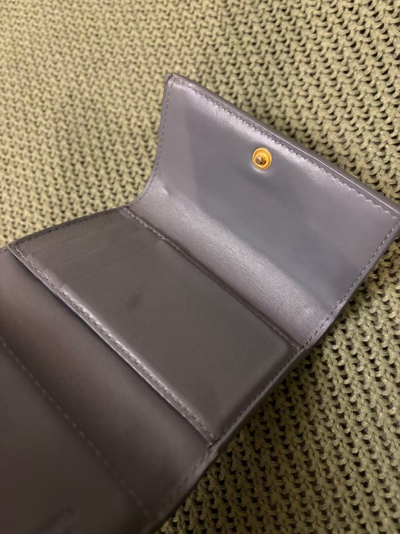 BOTTEGA VENETA ボッテガ　カセット　グレー 三つ折り財布