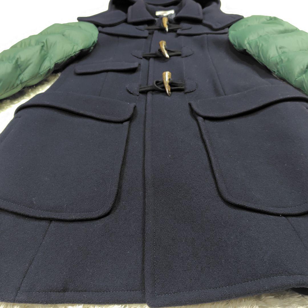 極希少 カルヴェン ダッフルコート ダウン 46 M ネイビー カシミヤ混 切替