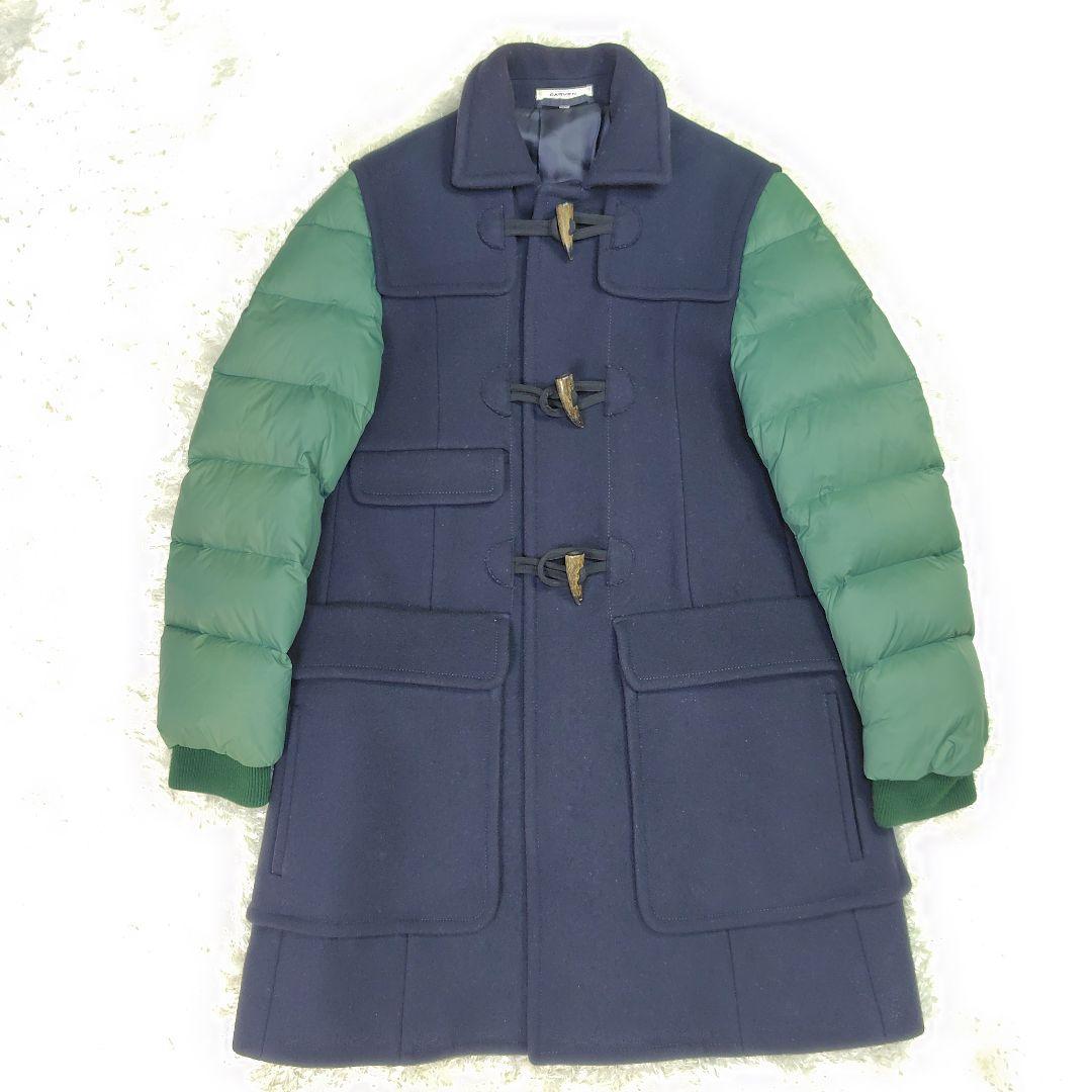極希少 カルヴェン ダッフルコート ダウン 46 M ネイビー カシミヤ混 切替