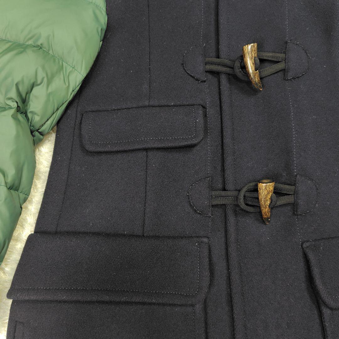 極希少 カルヴェン ダッフルコート ダウン 46 M ネイビー カシミヤ混 切替