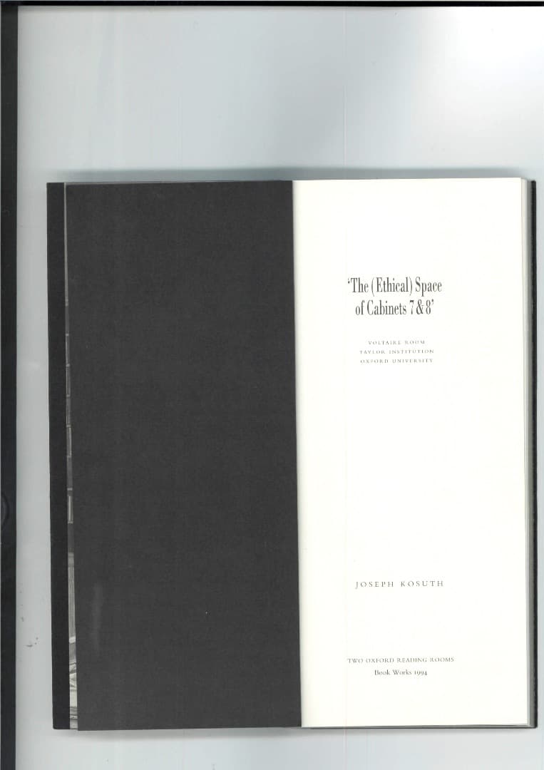 Joseph Kosuth「２つのオックスフォードの図書室」ジョセフコスース作品