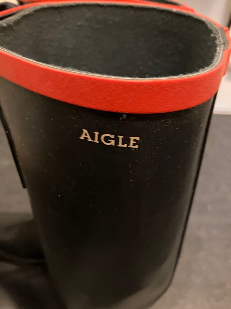 AIGLE 黒 ラバー レインブーツ size 39