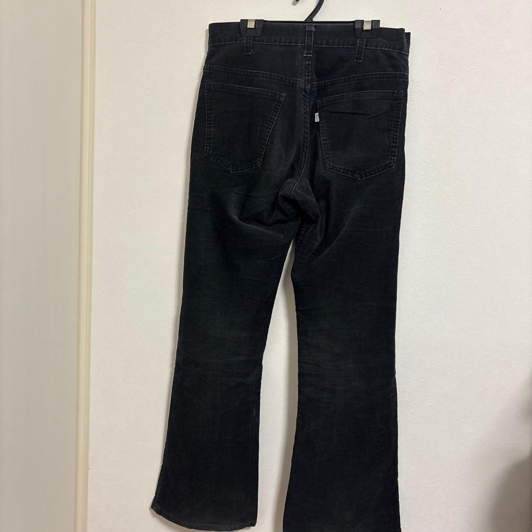 70s LEVI'S 646コーデュロイブラックフレアパンツ