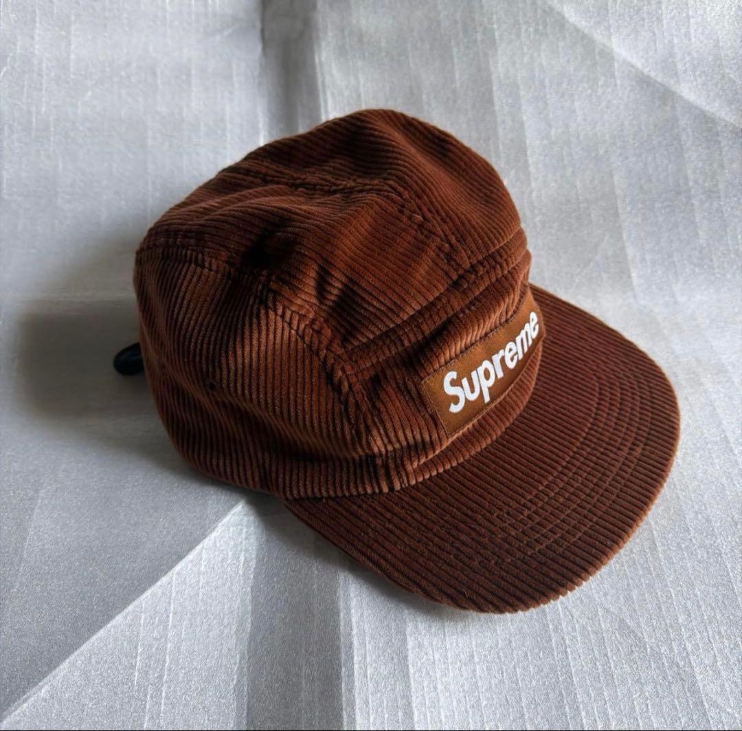 Supreme コーデュロイキャップ ブラウン
