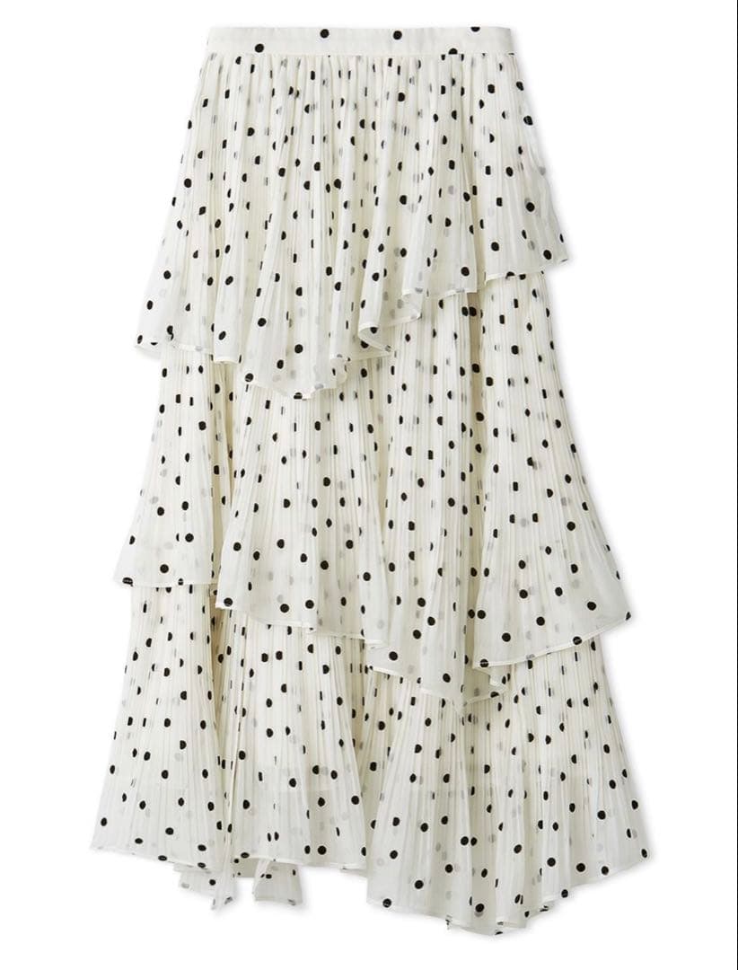 SNIDEL Sustainableプリーツティアードロングスカート（DOT）