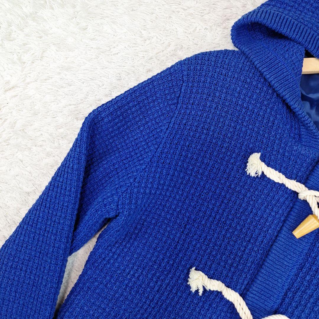 BURBERRY　ブラックレーベル　ニットダッフル　ブルー　ロゴプレート　M