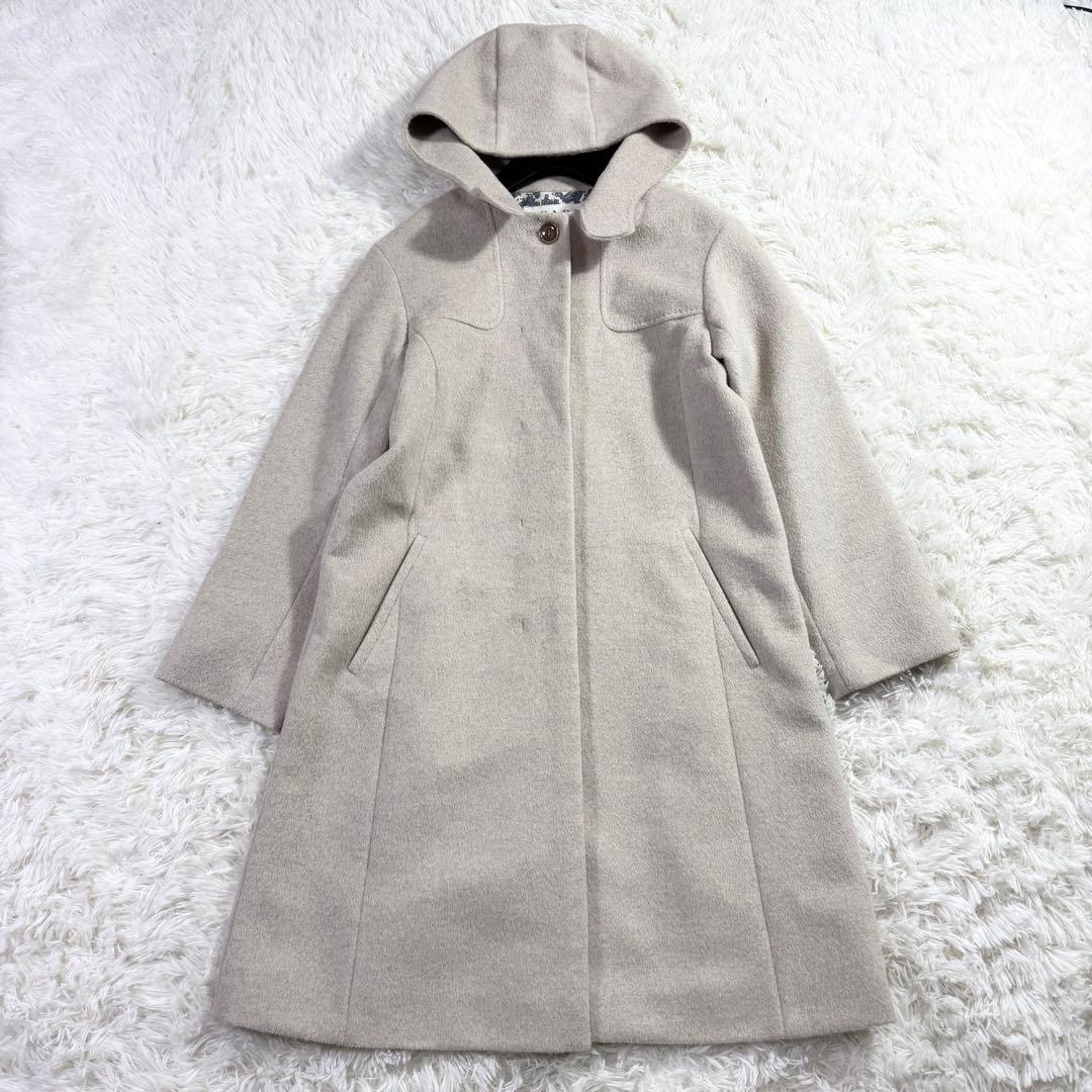 専用 SCAPA 近年モデル　フーデッドコート　裏地ペイズリー柄　アンゴラ混