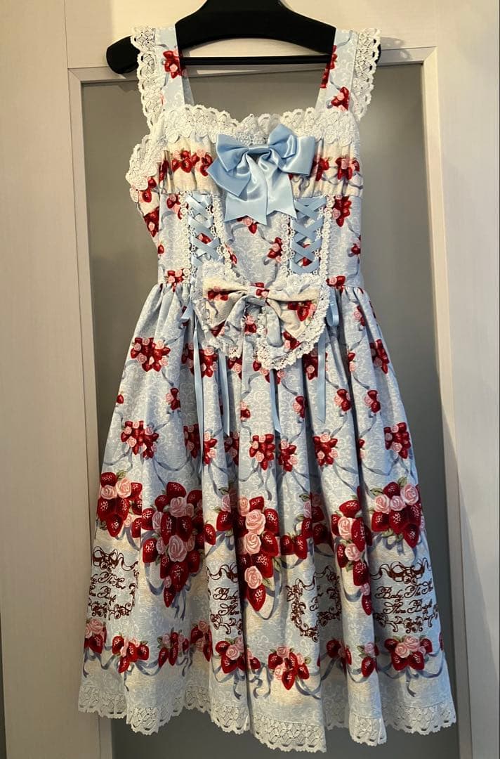 BABY Strawberry Rose Bouquet柄ジャンパースカートⅠ