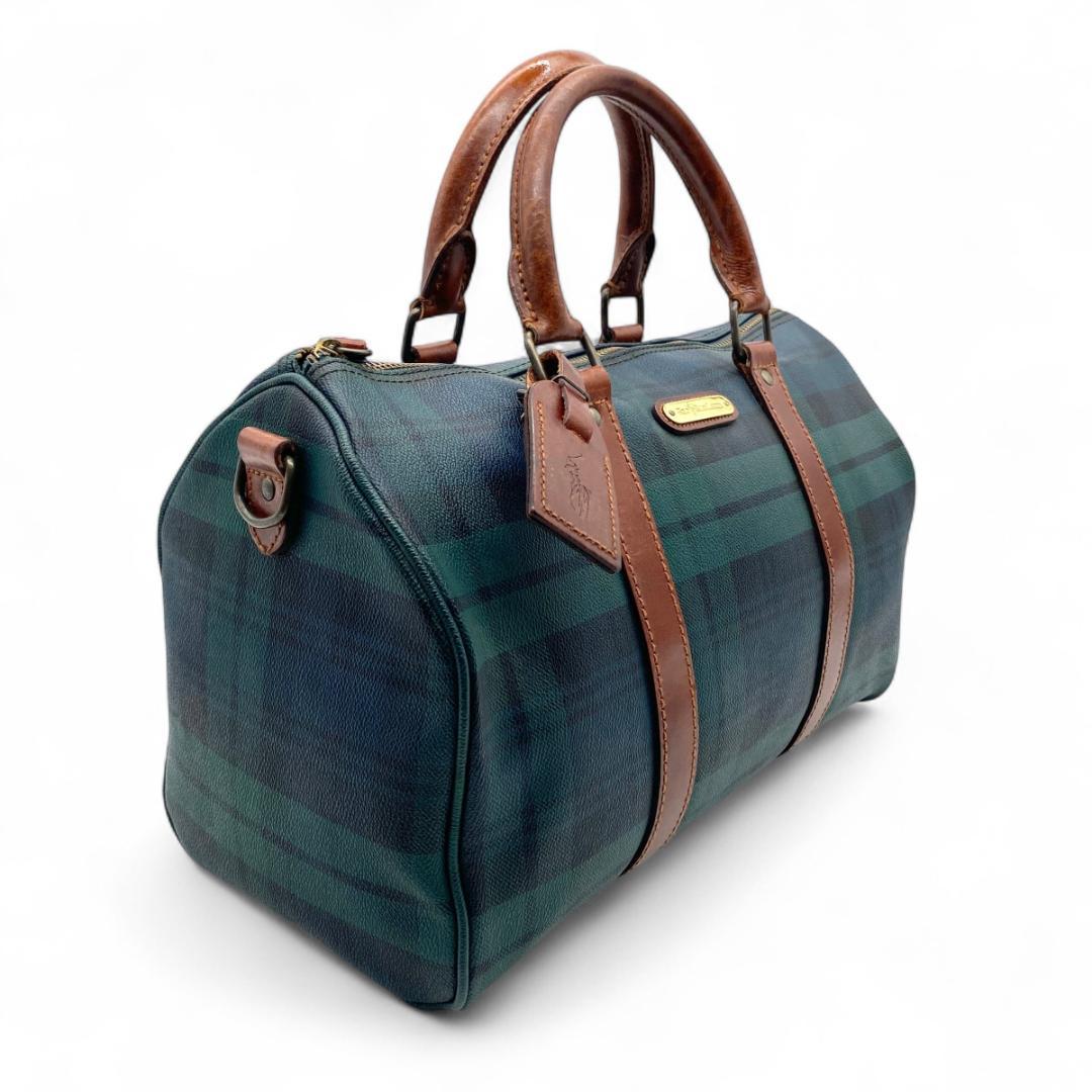 ポロラルフローレン ボストンバッグ ミドル Plaid Middle Size
