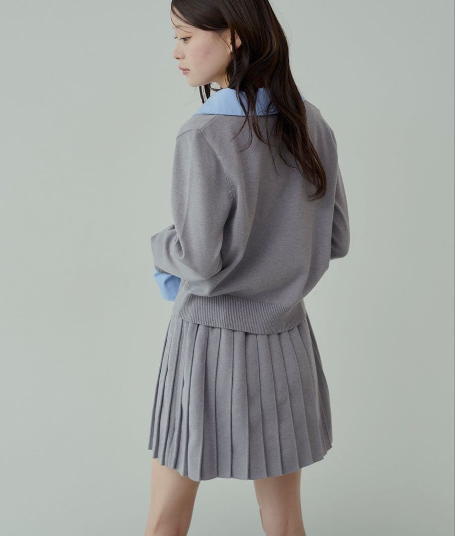 Chico／刺繍入り襟付きポロニット
