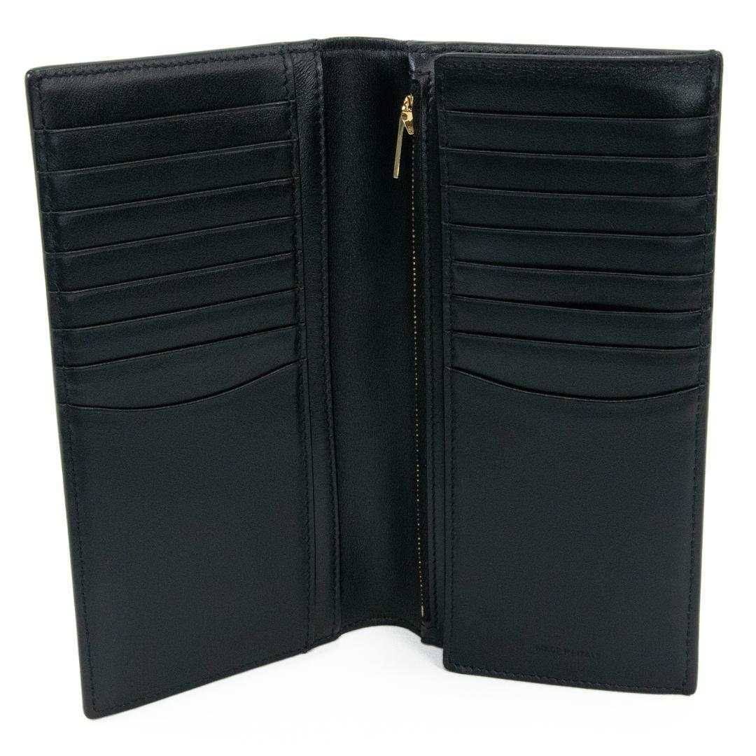 本物 新品同様 セリーヌ 二つ折り財布 メンズ トオンフ 黒 スリム スマート