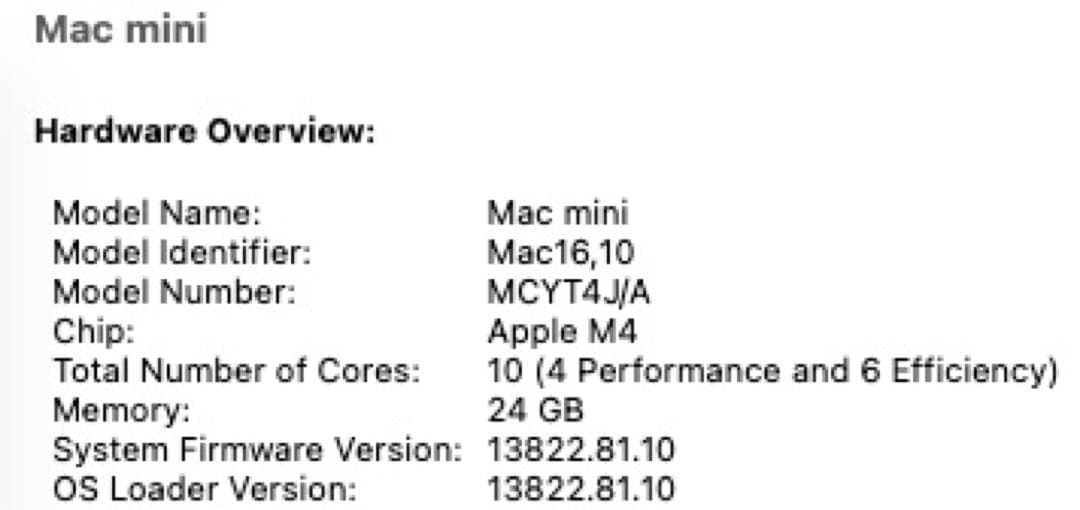 Mac mini M4 24GB/512GB 新品同様・キズなし・元箱あり