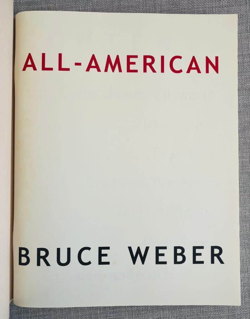 【希少本】Bruce Weber 写真集「All-American」初版2001