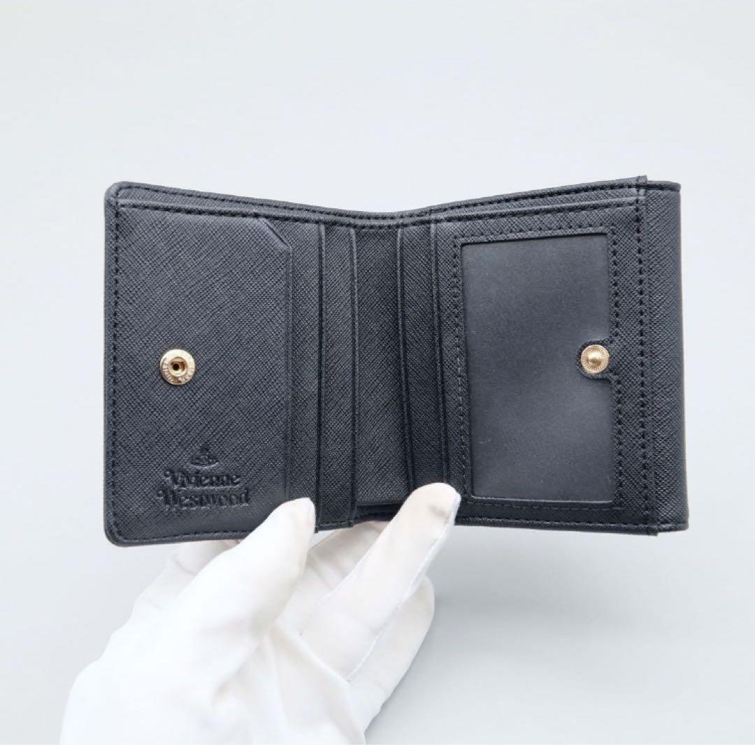vivienne westwood 三つ折り財布 オーブ金具 レザー