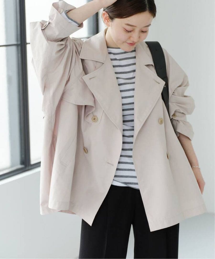 ■ イエナ 24SS ポプリンオーバーショートコート ベージュ 38