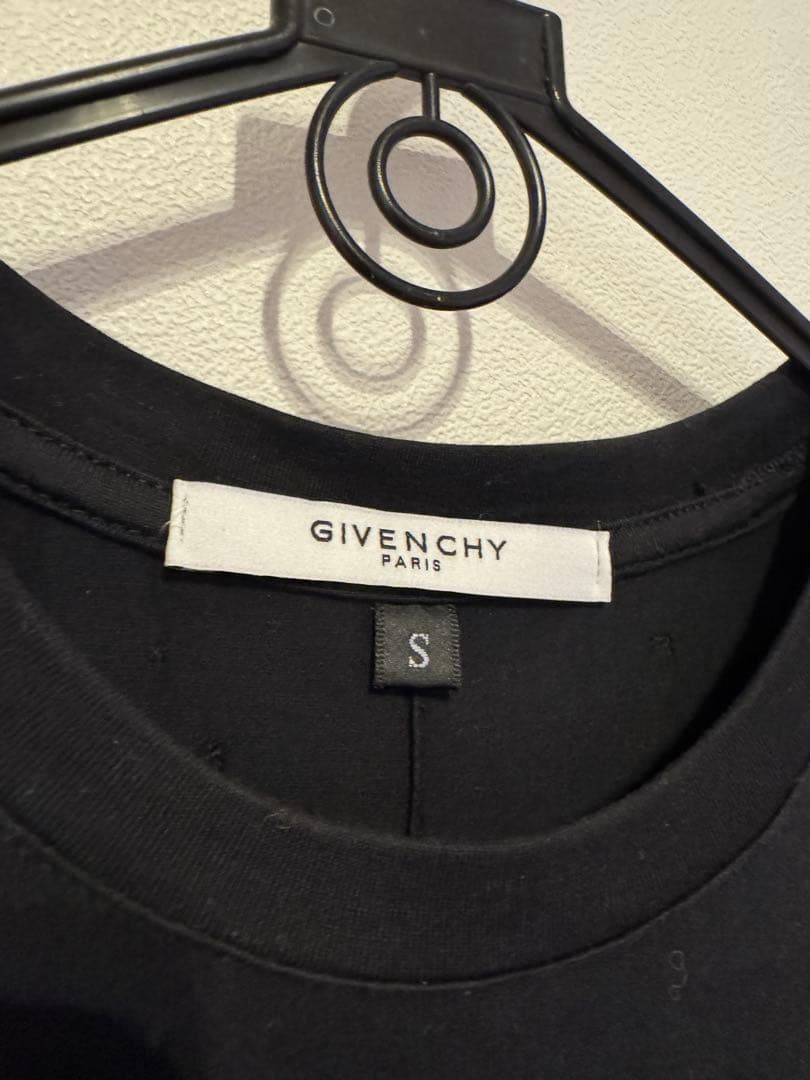 GIVENCHY ロゴTシャツ S ブラック ダメージ加工 正規品 ジバンシー