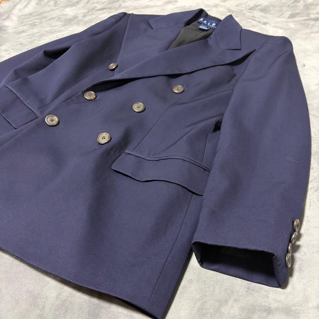 美品Ralph Lauren テーラードジャケット ダブルボタンM 紺ブレウール
