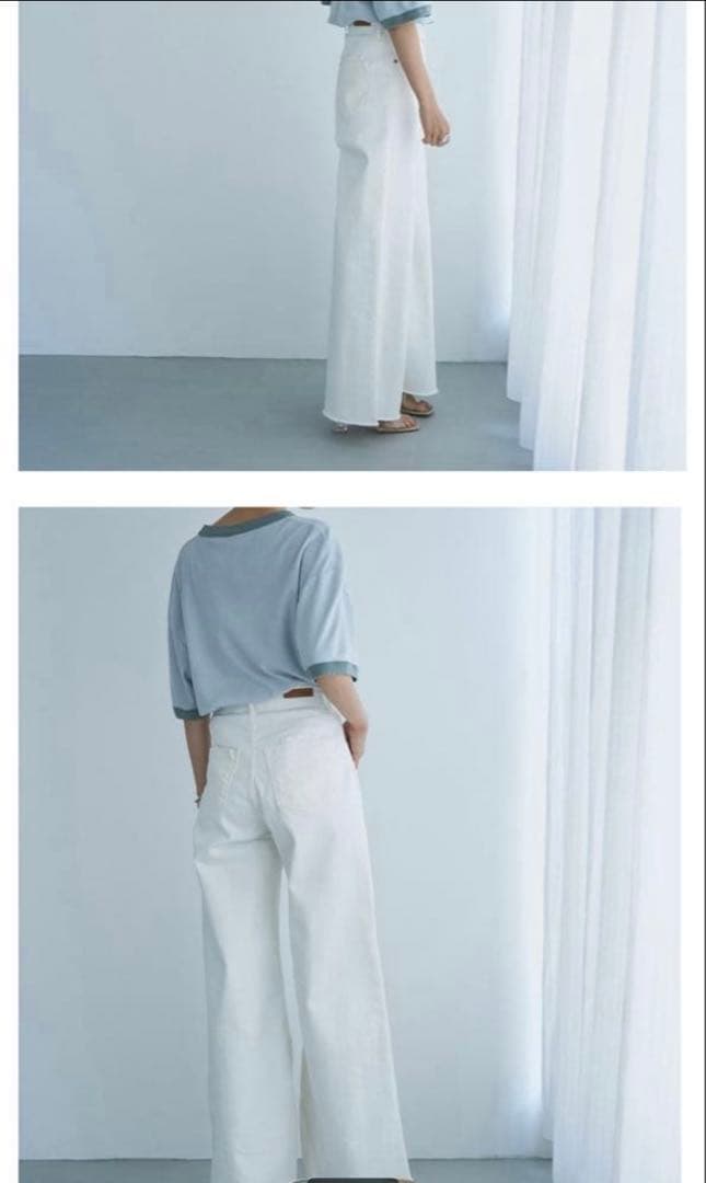 新品 YANUK ホワイトワイド パンツ フレア　ACW wide 23