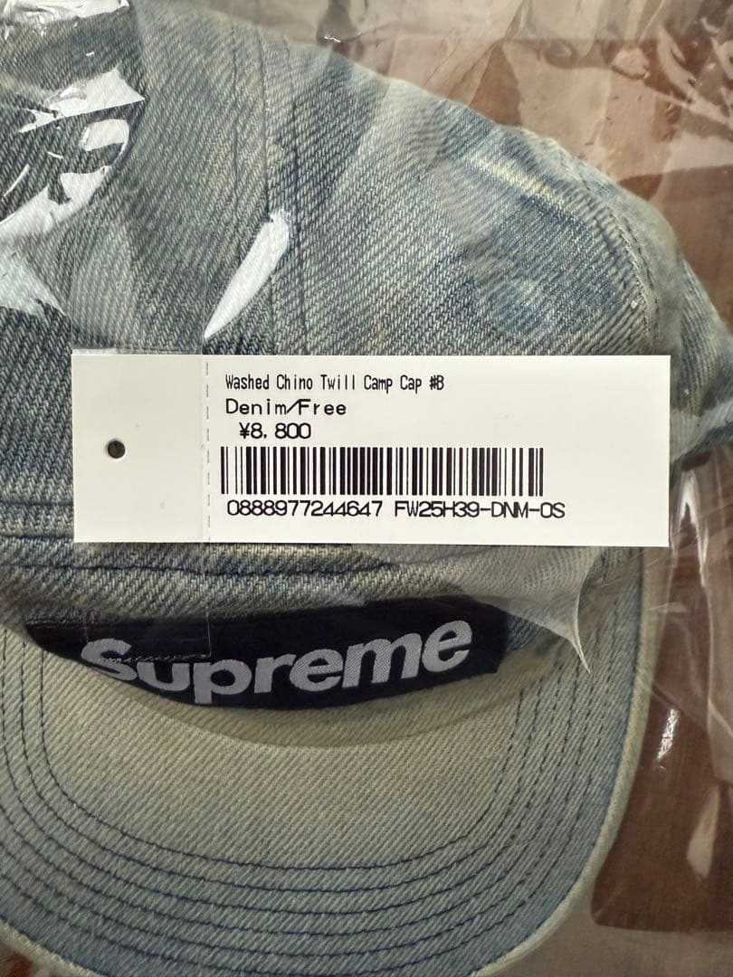 新品 Supreme washed Chino Twill Camp Cap