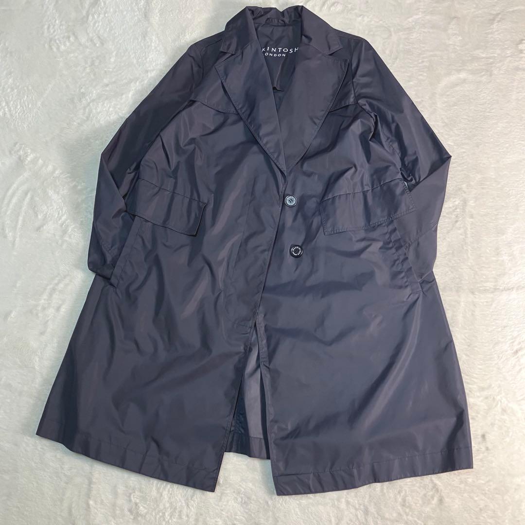 【むず様】極美品✨マッキントッシュロンドン✨ナイロンタフタコート　撥水ネイビーL