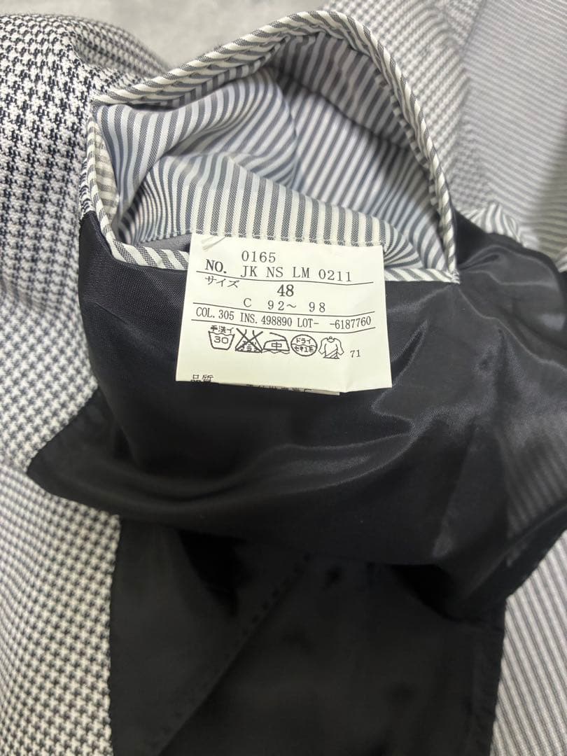 極美品☆ 23区 千鳥柄ロングジャケット 48 背抜き　卒業　卒園　入学　入園