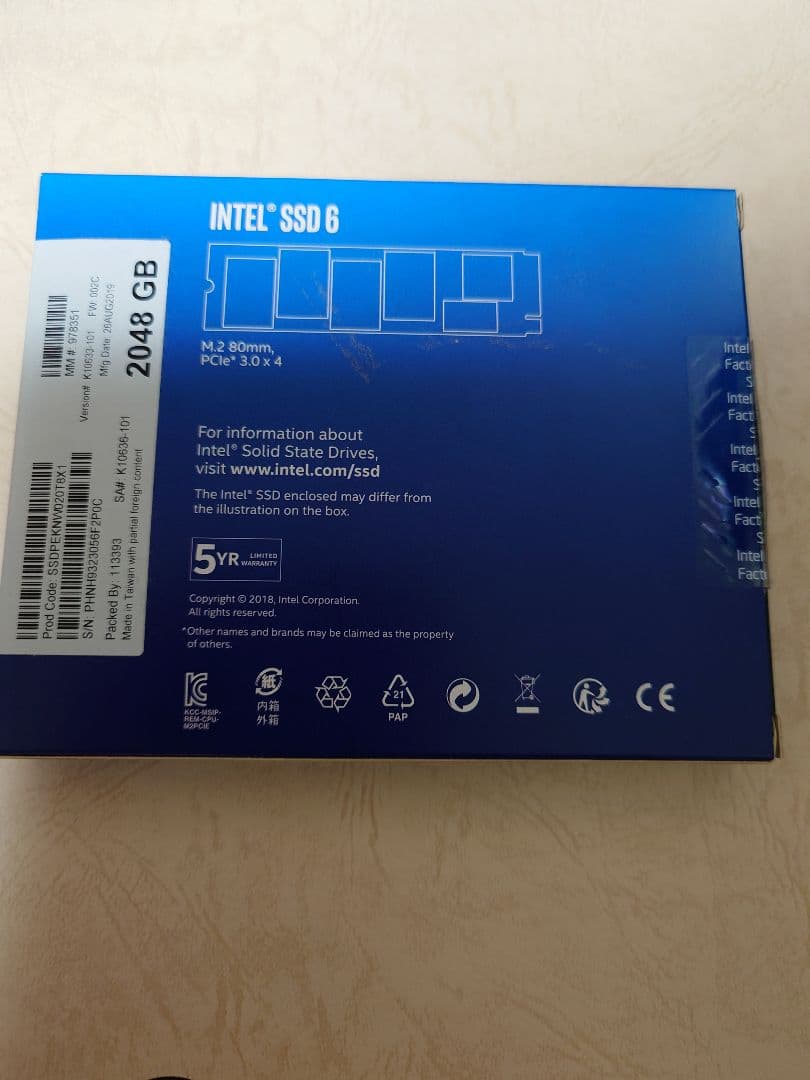2TBSSD【中古】【非常に良い】SSDPEKNW020T8X1