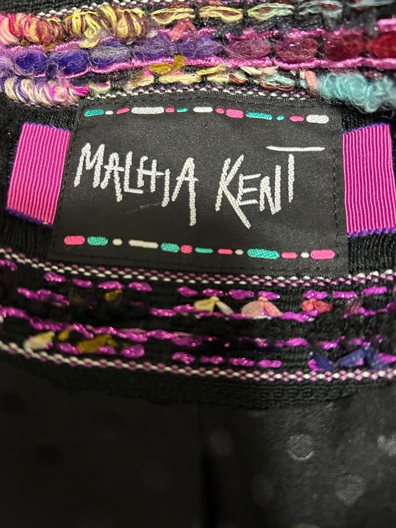 MALHIA KENT/銀座マギー/超高級生地/ツイードロングコート/フリンジ