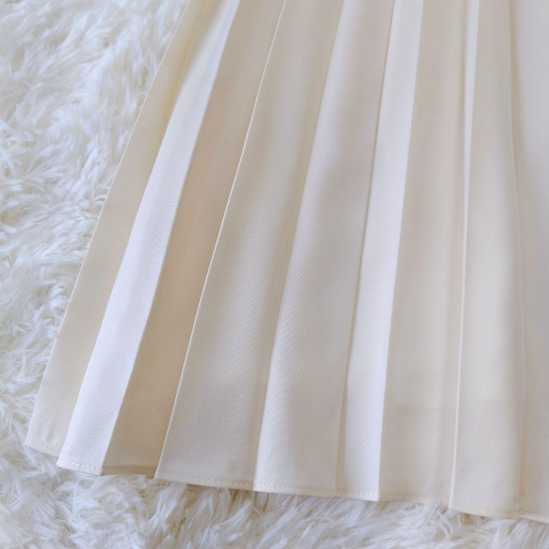 【美品　ANAYI】プリーツロングスカート オフホワイト 春コーデ