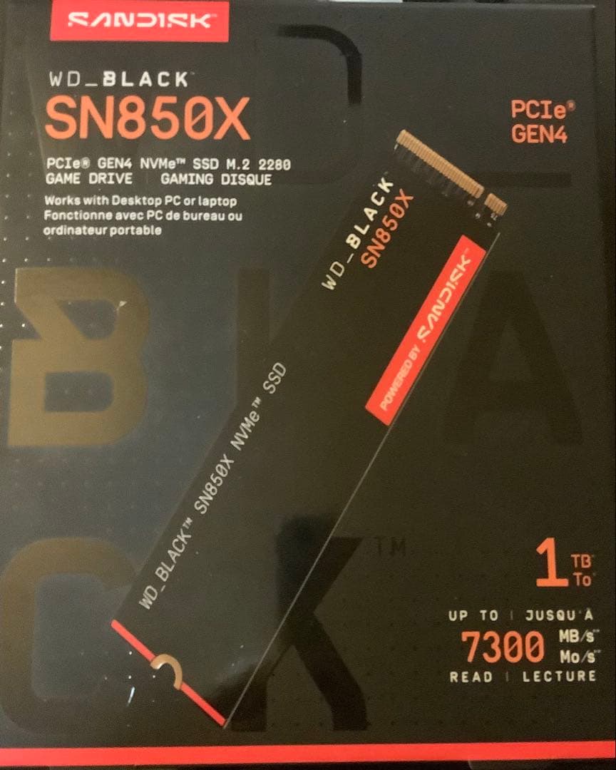 WD_Black SN850X NVMe SSD. 1TB Dram搭載
