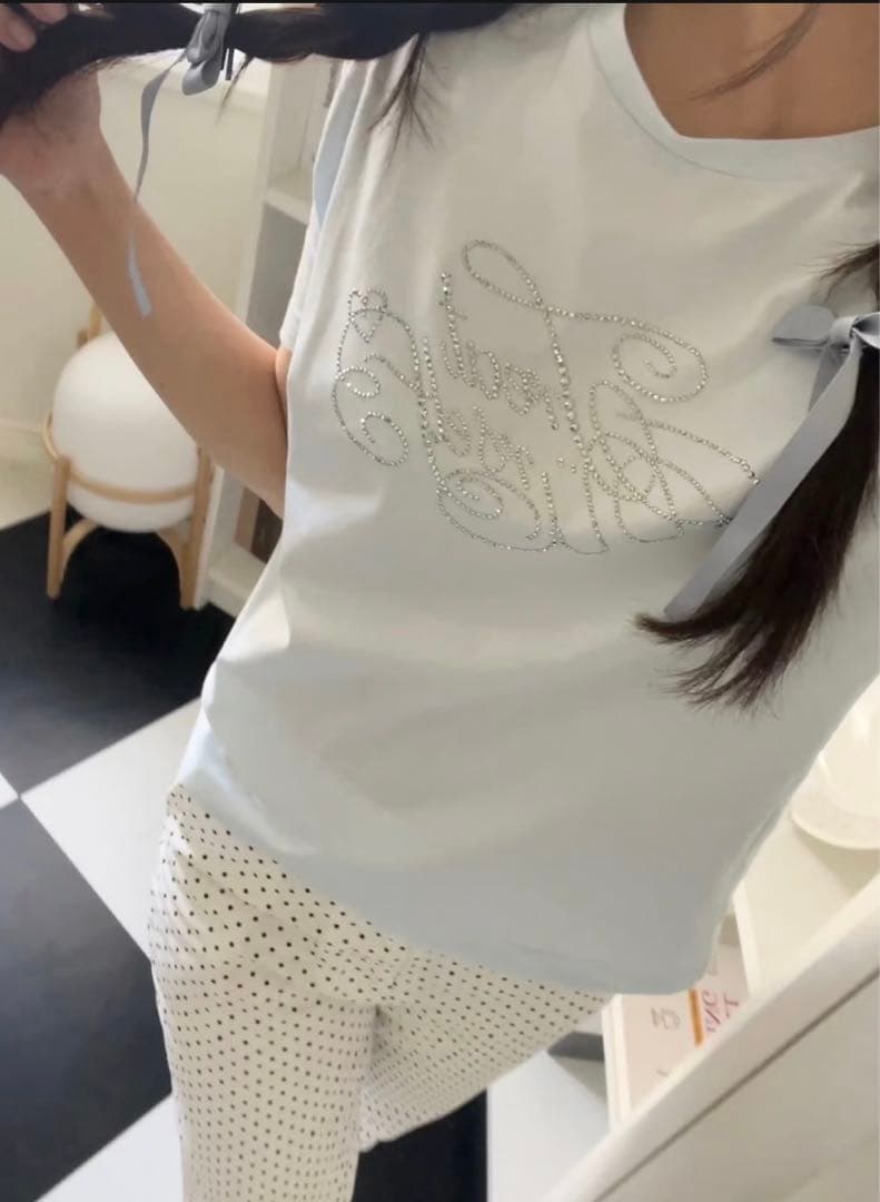 treat urself トリートユアセルフ　ラインストーンTシャツ　ソーダ