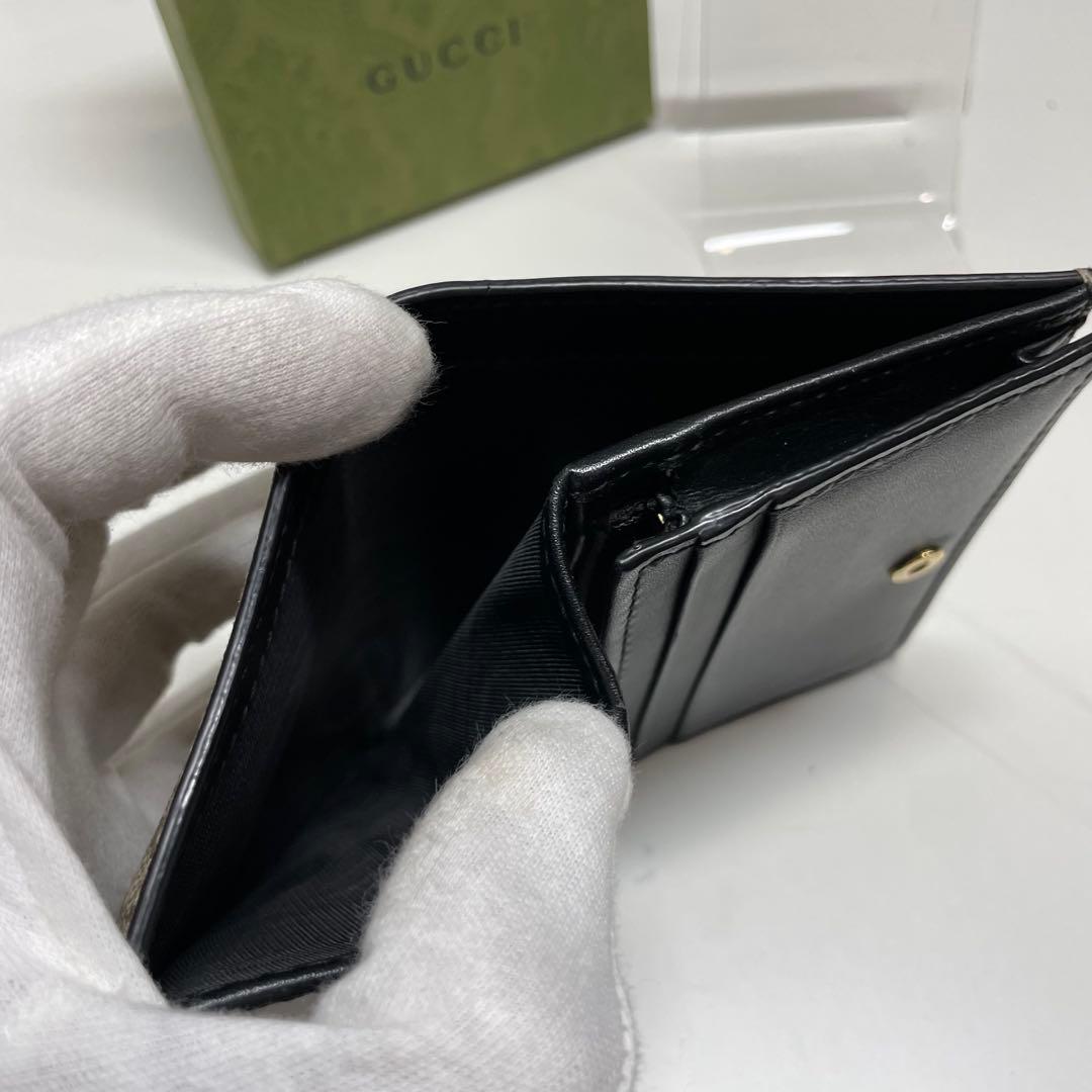 だ*ち様 GUCCI bee GGパターン 二つ折り財布 ベージュ・ゴールド