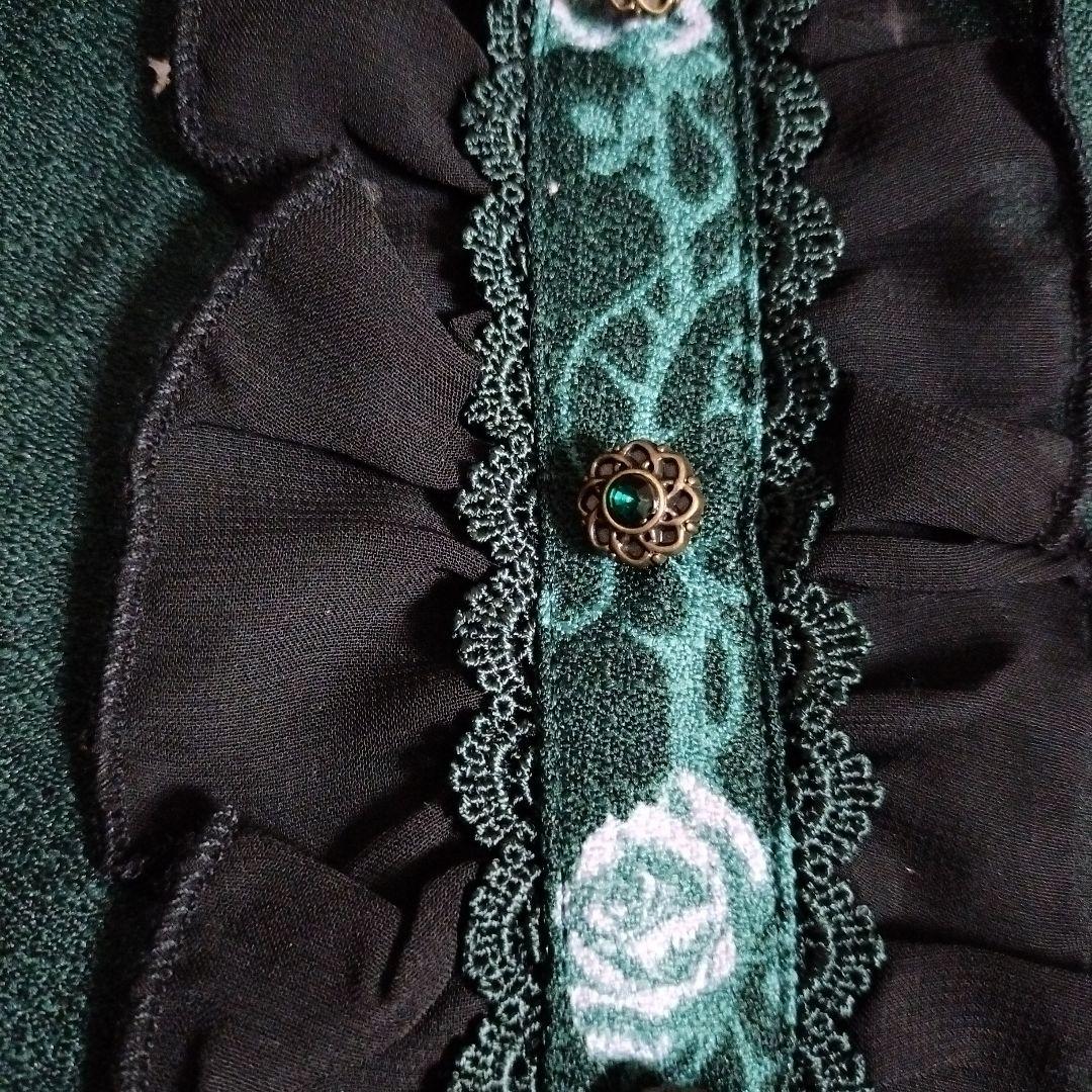 【美品】axesfemmePOETIQUEトリックナイト豪華グリーンワンピース