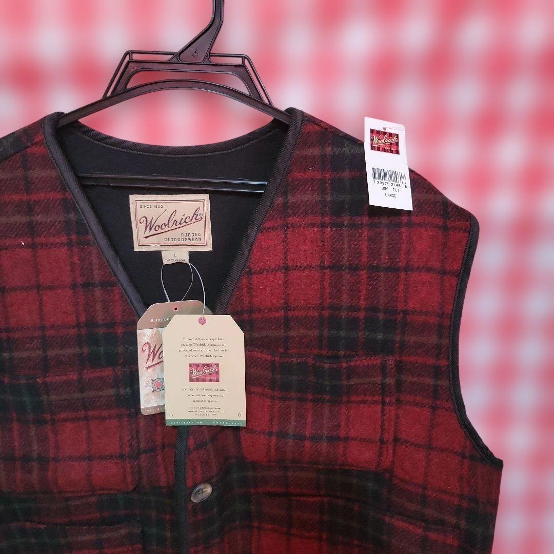 Woolrich チェック柄ベスト アメリカ製 Lサイズ 【USA製】タグ付き