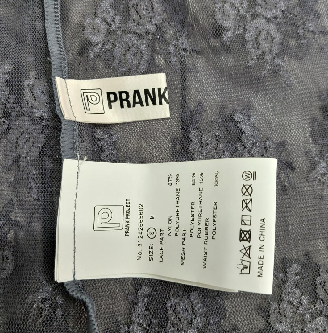 新品【 PRANK PROJECT 】フラワーモチーフレースタイツ グレー S