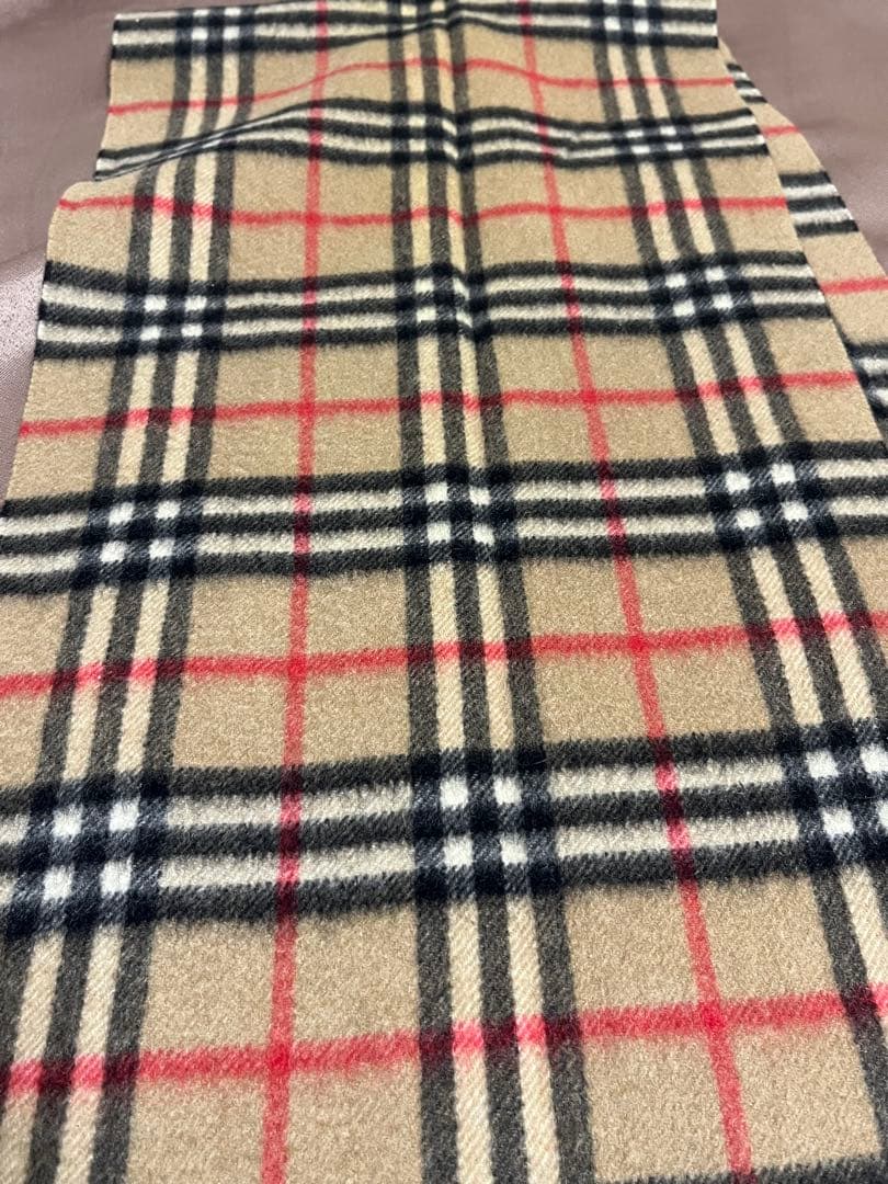 BURBERRY カシミヤ100% チェック柄マフラー英国製