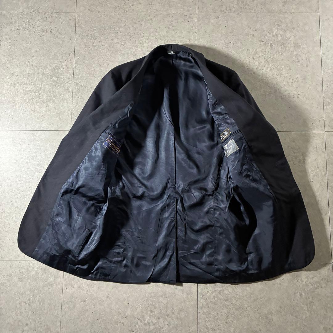 80s Ralph Laurenストライプテーラードジャケットダークネイビー