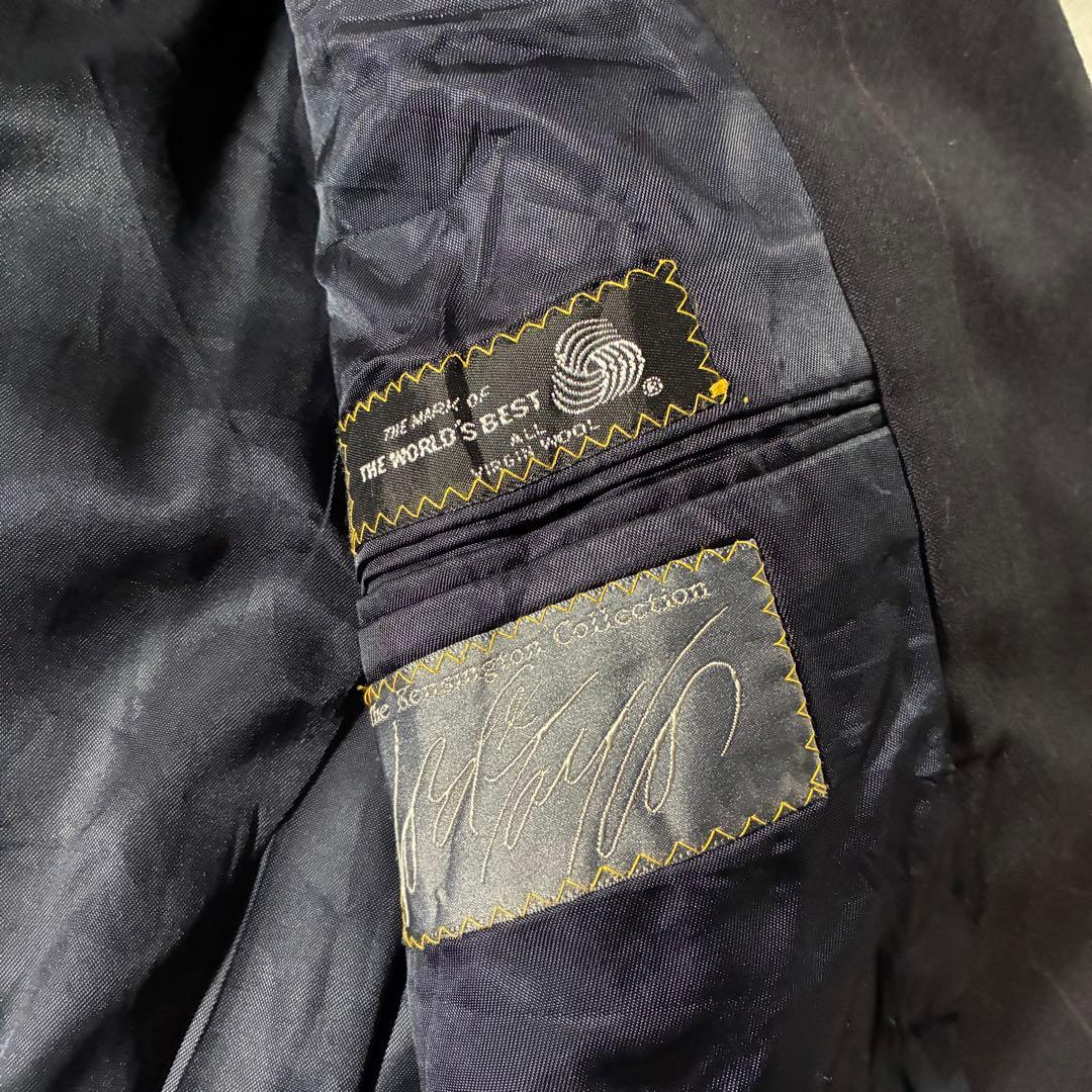 80s Ralph Laurenストライプテーラードジャケットダークネイビー