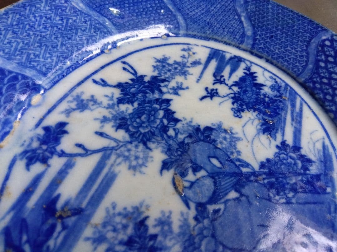 骨董　染付　楕円皿