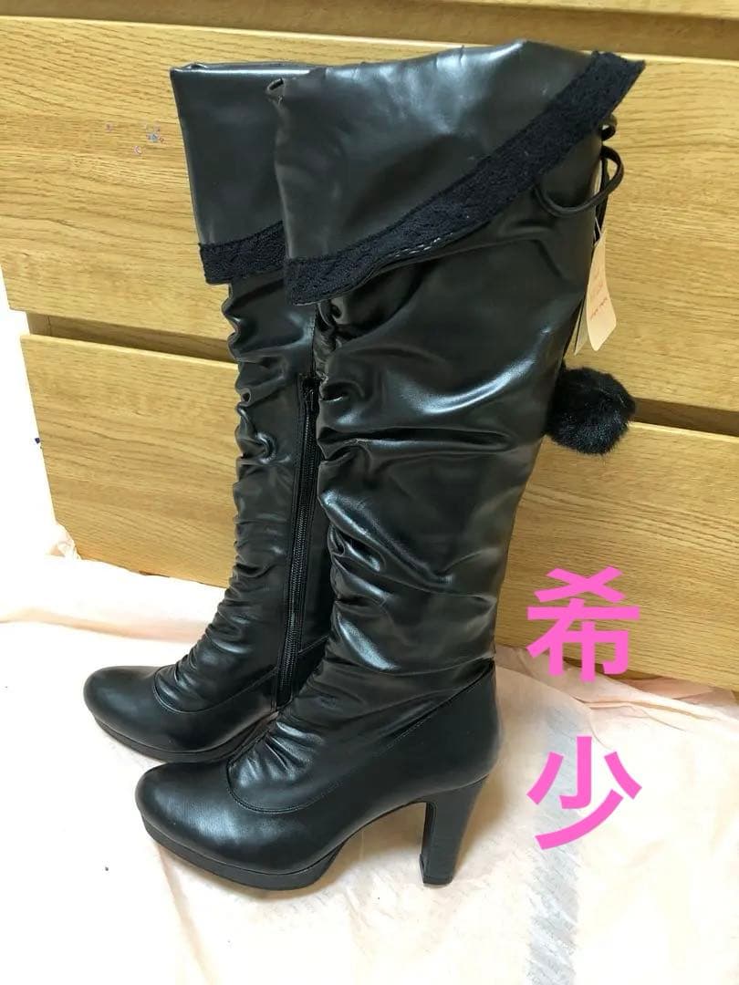 希少LIZ LISA　ロングブーツ ボンボン付き　リボン　当時物　姫系　小悪魔