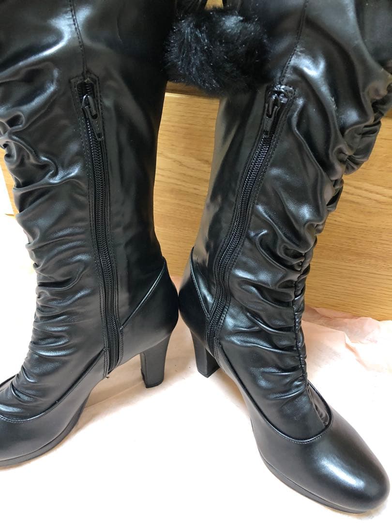 希少LIZ LISA　ロングブーツ ボンボン付き　リボン　当時物　姫系　小悪魔