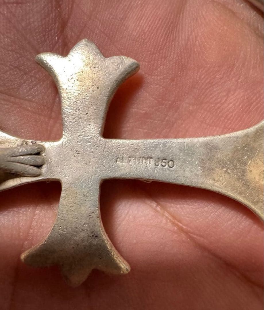 aluzuni ダブルクロス　シルバーペンダント 約7cm