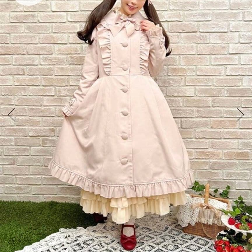 アクシーズファムカワイイ ガーリーリボン トレンチコート フリル ピンク M