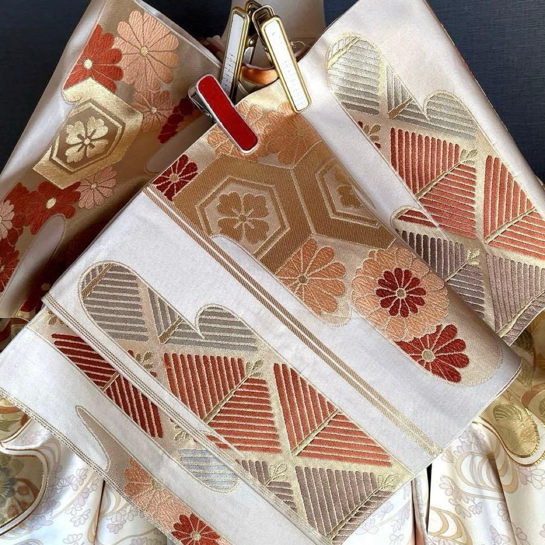振袖フルセット　手描き友禅　手刺繍　金彩　成人式振袖　振袖　➕サイズ