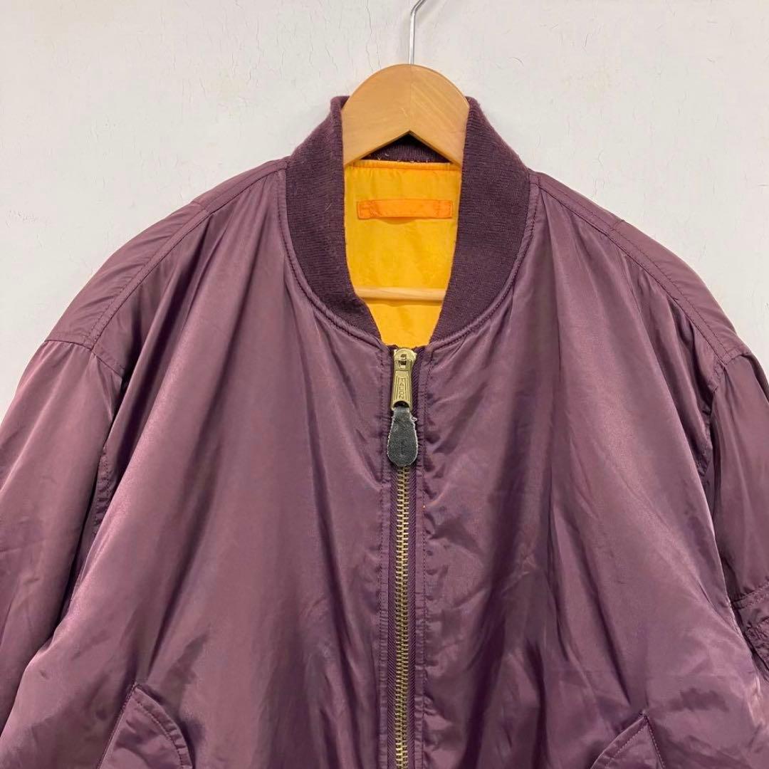 90s MA-1 フライトジャケット 短丈 ボルドー TALON VINTAGE