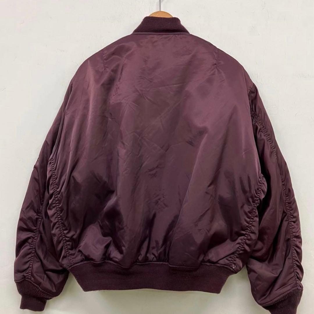 90s MA-1 フライトジャケット 短丈 ボルドー TALON VINTAGE