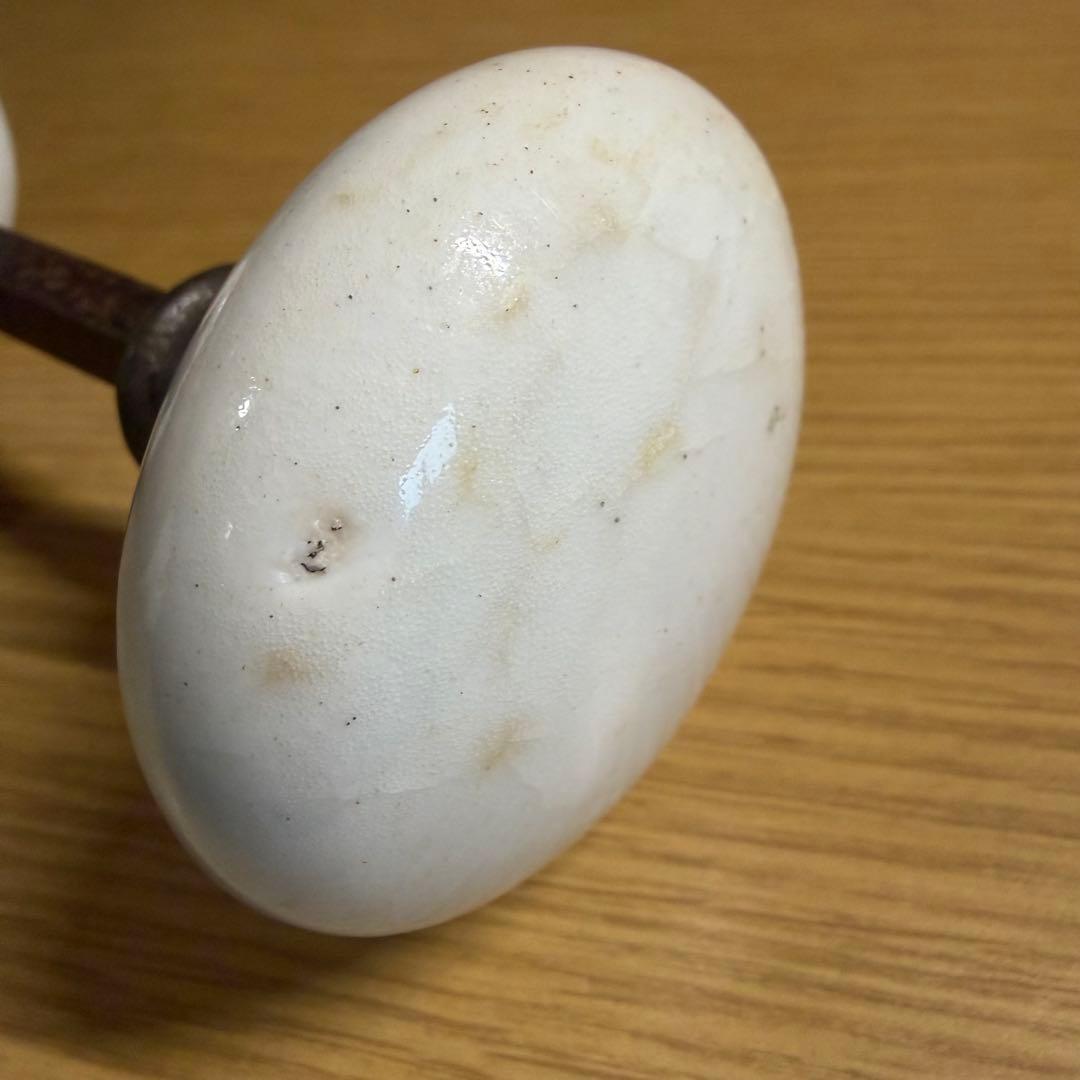 アンティーク ヴィンテージ ドアノブ used 白い陶器製ドアノブ