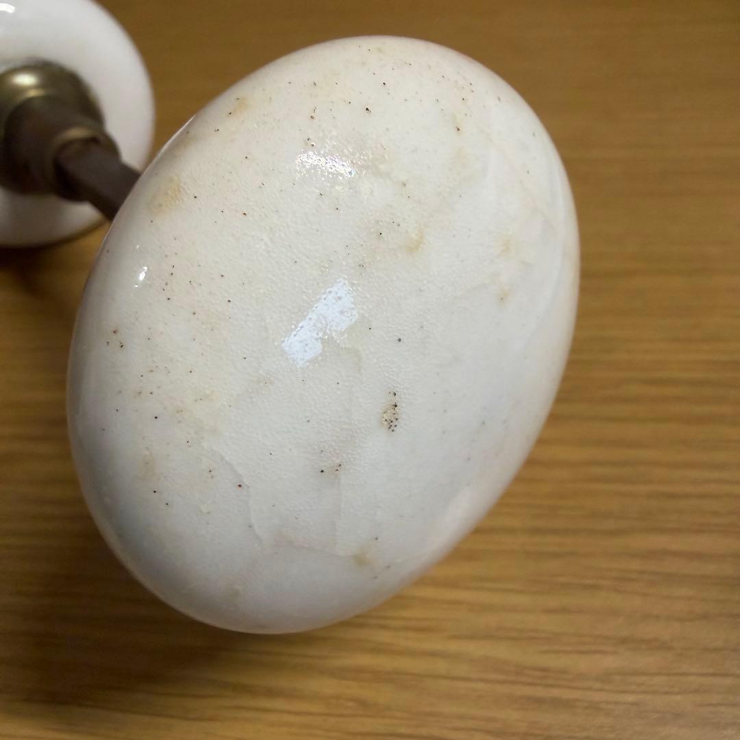 アンティーク ヴィンテージ ドアノブ used 白い陶器製ドアノブ