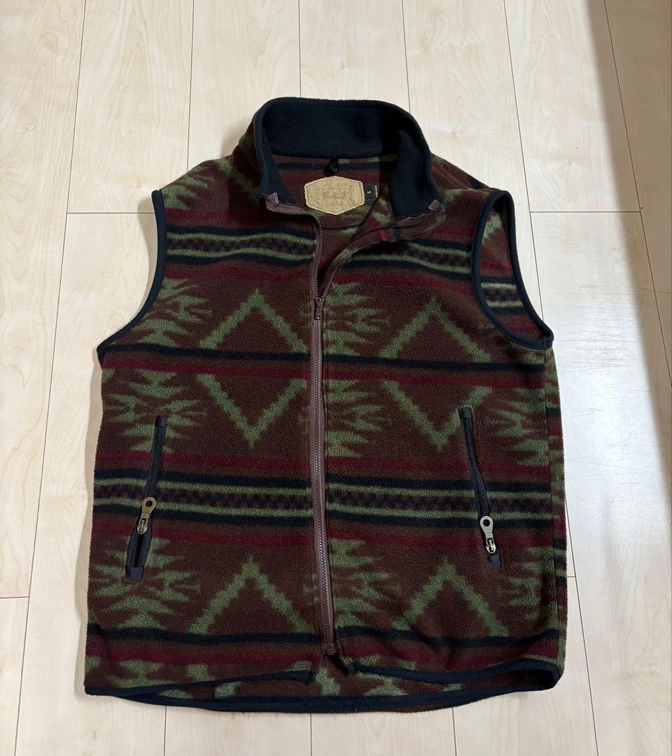 珍品！80s 90s Woolrich フリースベスト　総柄 USA製