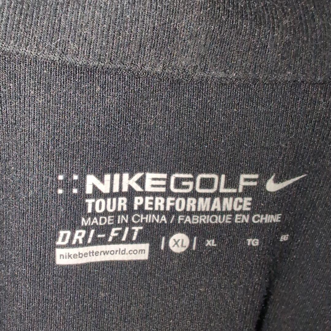 た NIKE GOLF ドット柄ハーフジップジャケット XL 黒 軽量